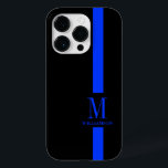Monograma Personalizado de Linha Azul Fino<br><div class="desc">Uma capa de telefone de monograma personalizada de linha azul fina.</div>