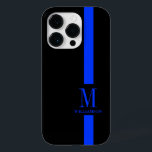 Monograma Personalizado de Linha Azul Fino<br><div class="desc">Uma capa de telefone de monograma personalizada de linha azul fina.</div>