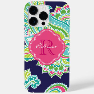 Monograma Personalizado de Paisley Bohemian marinh