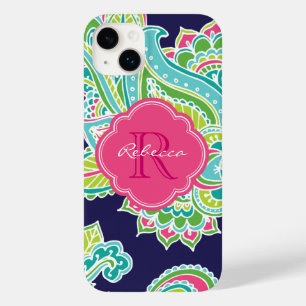 Monograma Personalizado de Paisley Bohemian marinh
