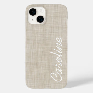 Monograma Personalizado de Textura em Linen Cinza