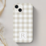 Monograma Personalizado de Verificação Búfalo em b<br><div class="desc">Capas de iphone personalizada Case-Mate com monograma personalizado no padrão de xadrez de verificação de bufalos/gingham bege.</div>