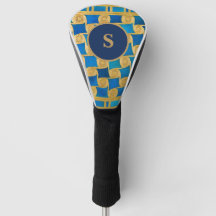 Monograma Personalizado do Antigo Egito Azul Doura