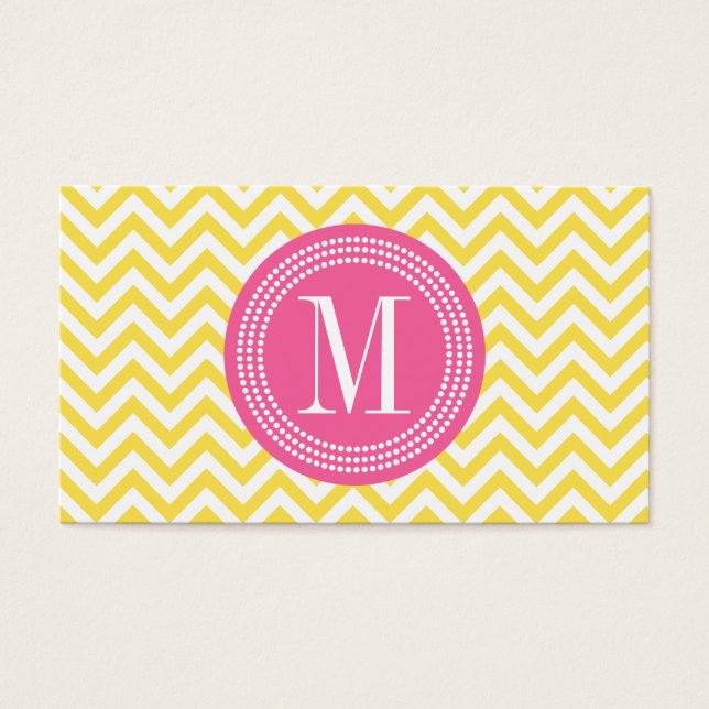 Monograma Personalizado do Chevron Amarelo Zigzag (Frente)