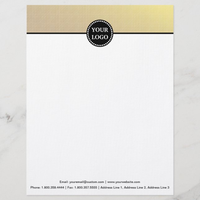 Monograma Personalizado do Papel de carta Preto e  (Frente)