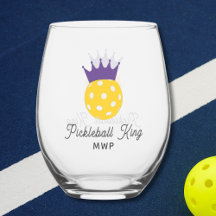 Monograma Personalizado do Rei Pickleball Engraçad