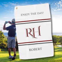 Monograma Personalizado e Cinza Branca Vermelha