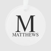 Monograma Personalizado e Ornamento de Nome