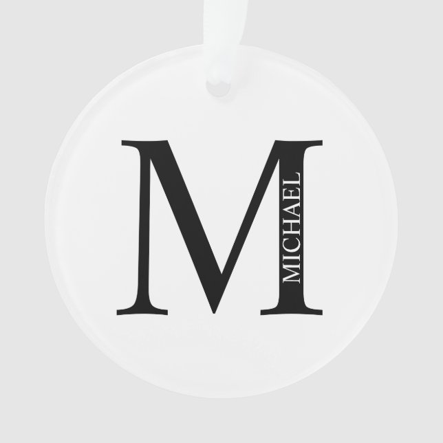 Monograma Personalizado e Ornamento de Nome (Frente)