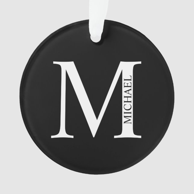 Monograma Personalizado e Ornamento de Nome (Frente)