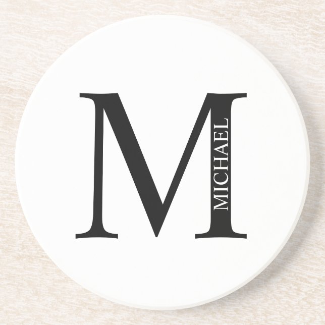 Monograma Personalizado e Porta copos Sandstone de (Frente)