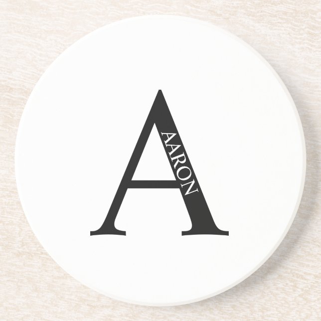 Monograma Personalizado e Porta copos Sandstone de (Frente)