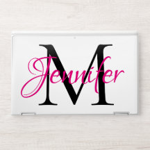 Monograma Personalizado Elegante Rosa Choque e Pre