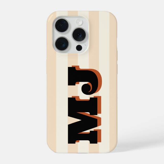 Monograma Personalizado em Negrito, Listra Neutra (Verso)