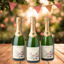 Monograma Personalizado Floral Antiquado Inicial