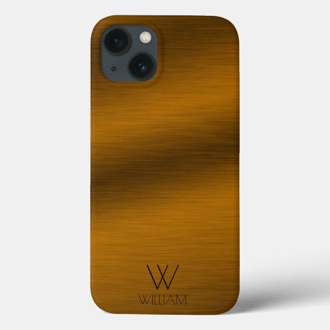 Monograma personalizado minimalista de cobre escov (Verso)