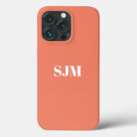 Monograma personalizado minimalista: salmão laranj