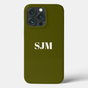 Monograma personalizado minimalista verde-musgo ve
