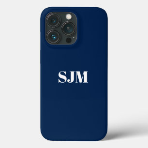 Monograma personalizado mínimo marinho azul e bra