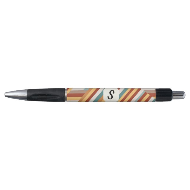 Monograma Personalizado Retro Moderno 70s Caneta G (Frente)