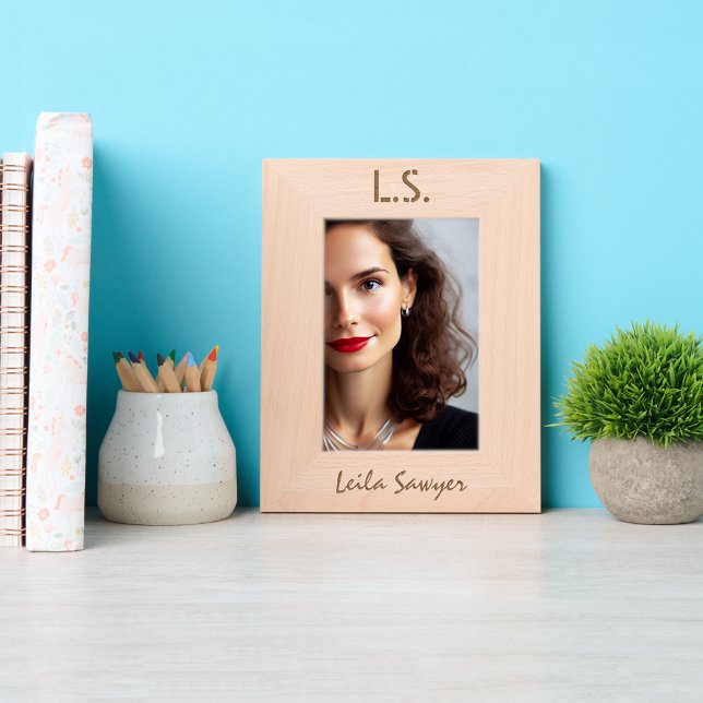 Monograma Personalizado Simples de Chic e Nome (Criador carregado)