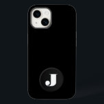 Monograma preto<br><div class="desc">Uma capa de telefone de célula na moda apresenta o seu monograma inicial num fundo preto. ESCOLHA SEU MODELO E ESTILO QUANDO ENCOMENDA! Crie ou dê como presente.</div>