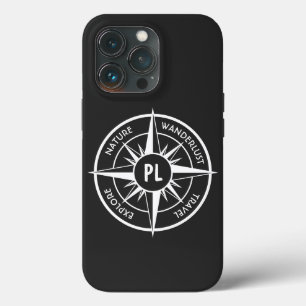 Monograma preto e branco do emblema da estrela da