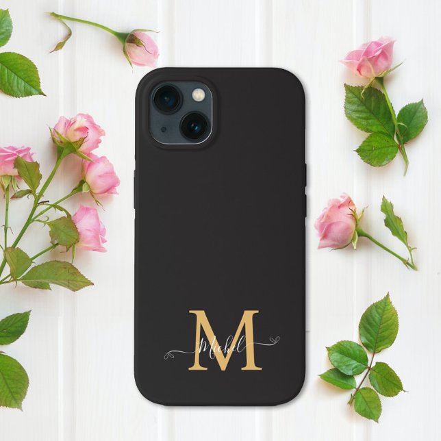 Monograma preto | Elegante Minimalista (Criador carregado)
