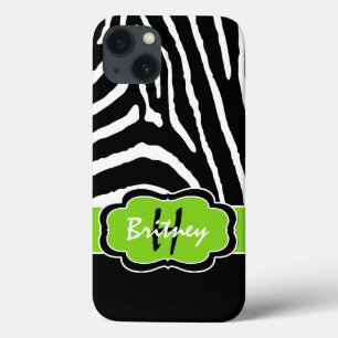 Monograma preto, Limão Zebra Stripe iPad Air Case