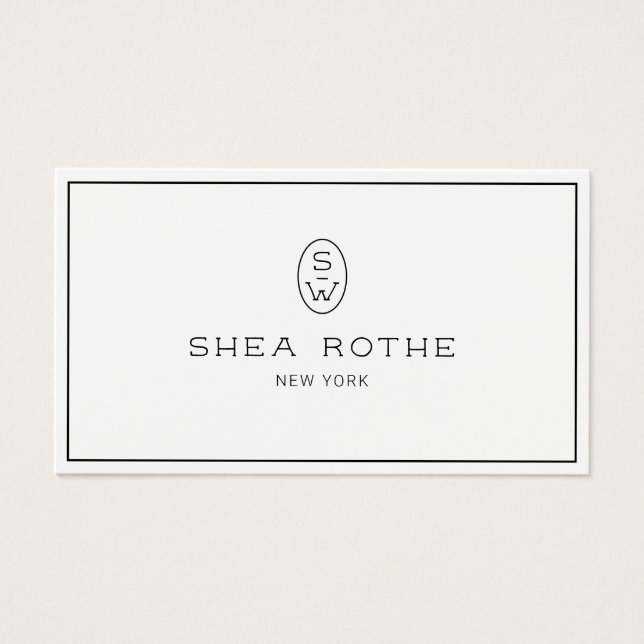 Monograma Profissional Branco Moderno (Frente)