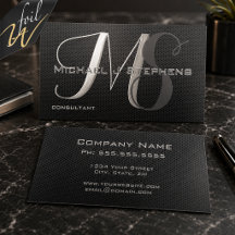 Monograma Profissional em Metal Texturizado Preto