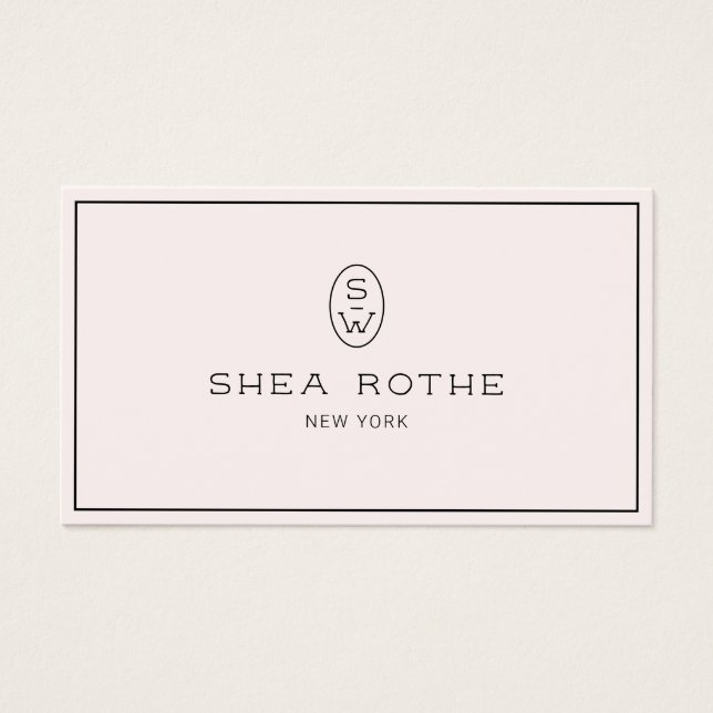 Monograma profissional moderno cor-de-rosa pálido  (Frente)