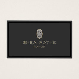 Monograma profissional, preto elegante