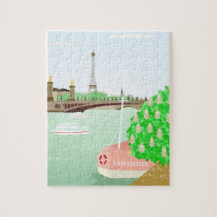 Monograma Quebra-cabeça de Torre Eifel de Paris co