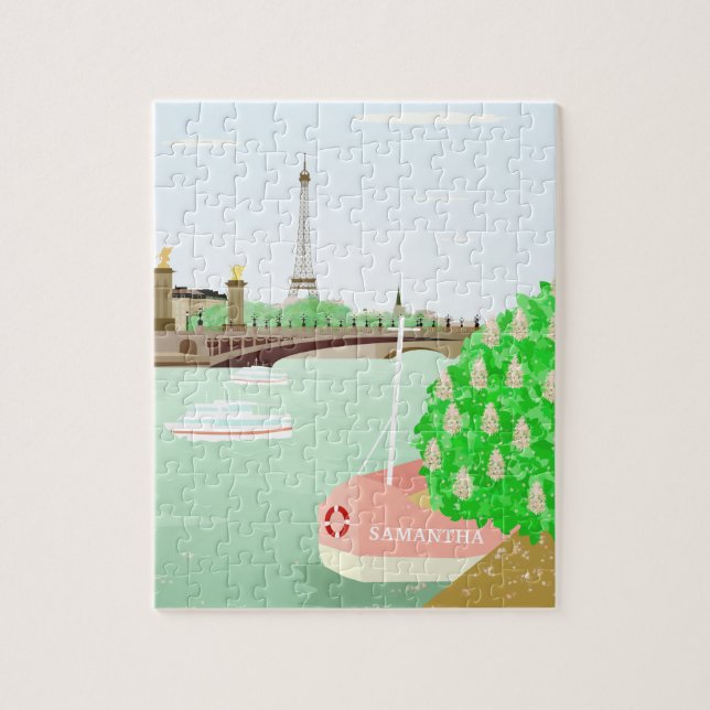 Monograma Quebra-cabeça de Torre Eifel de Paris co (Vertical)