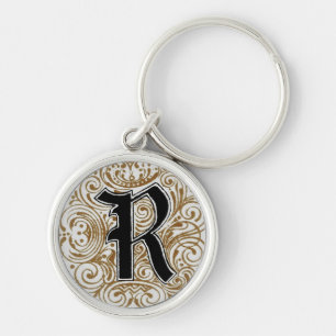 Monograma "R" em Dourado - Chaveiro