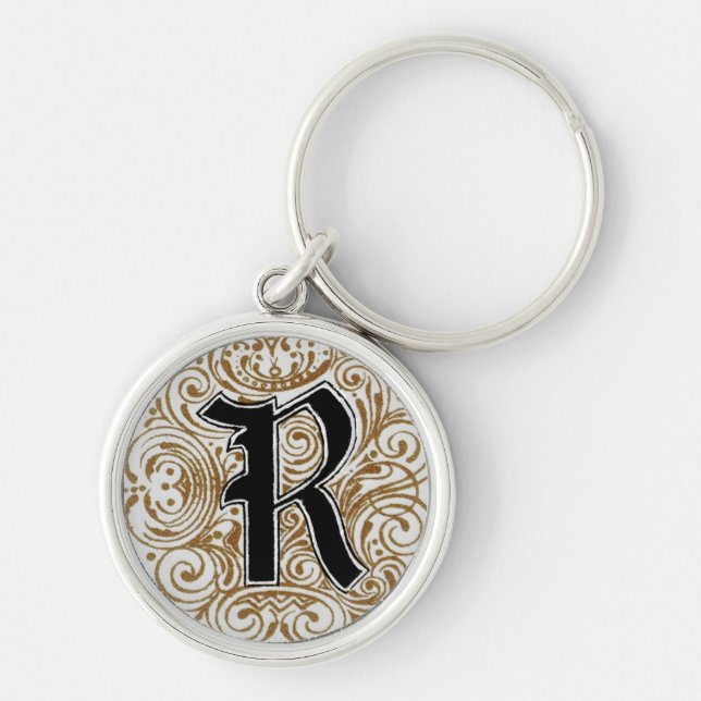 Monograma "R" em Dourado - Chaveiro (Frente)