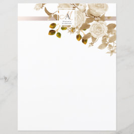 Monograma Rosa Elegante Branco