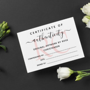 Monograma Rosa Maior Certificado de Autenticidade