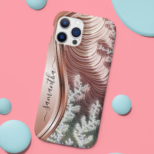 Monograma Rosa Metálico Manuscrito