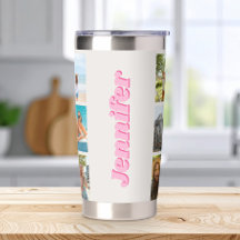 Monograma Rosa Moderno Colagem Personalizada de 12