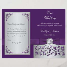 Monograma Roxo, Silver Floral Weding Programa 2