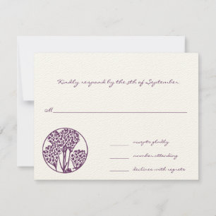 Monograma RSVP de Casamento de Flor Selvagem Roxo