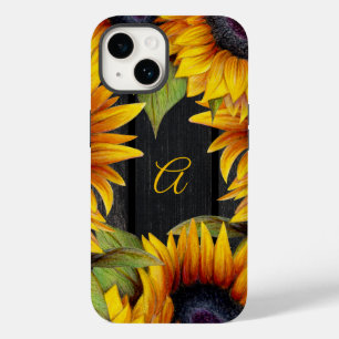Monograma russo de flores solares, amarelo-celeiro