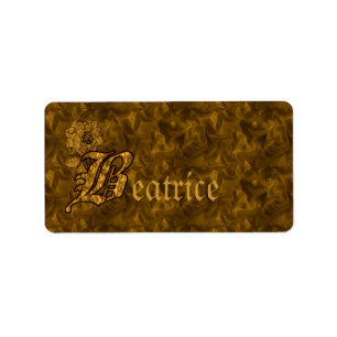 Monograma Seu Nome Etiqueta Inicial B Dourada