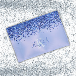 Monograma Simples Azul Brutado de Metal e Largura