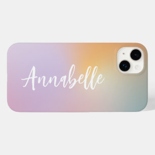 Monograma simples de cinza-arco-íris rosa pastel