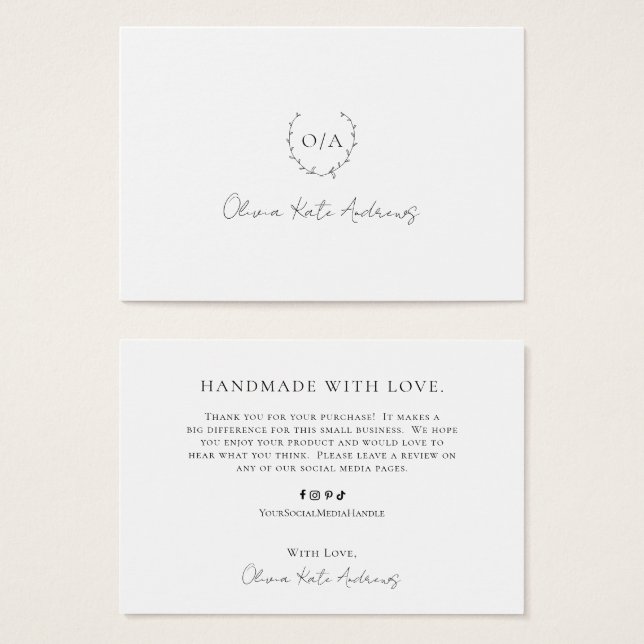 Monograma Simples Elegante (Frente & Verso)