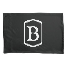 Monograma Simples em Preto e Branco com Moldura