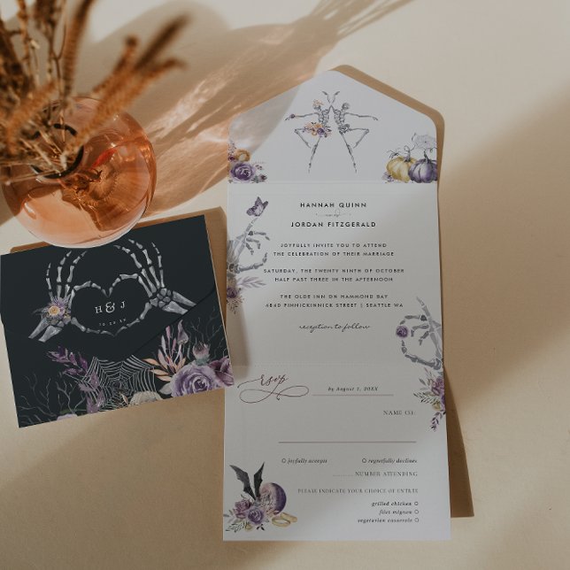 Monograma | Skeleton Floral Halloween (Criador carregado)